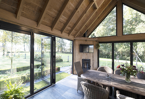 Tuinkamer met vouwwanden