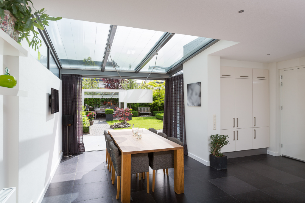 Serreaanbouw keuken vouwwand geopend