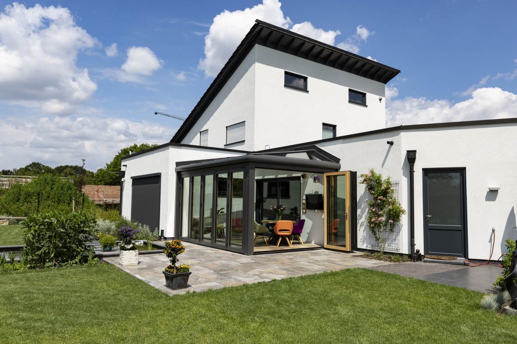 aluminium en houten serre