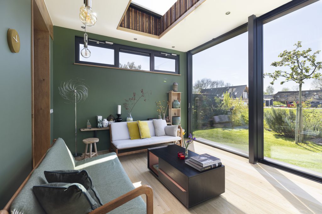 Binnenkant serre aanbouw