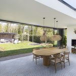 Open vouwwand van glas