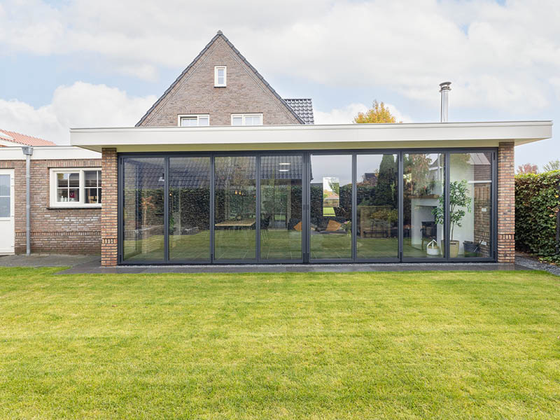 Serre aluminium vouwwand gesloten