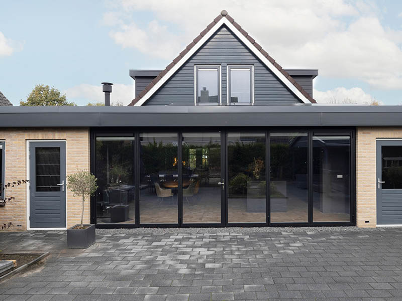 Zesdelige aluminium vouwwand