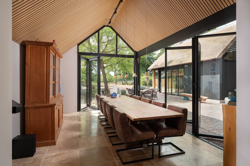 Tuinkamer vouwwand open