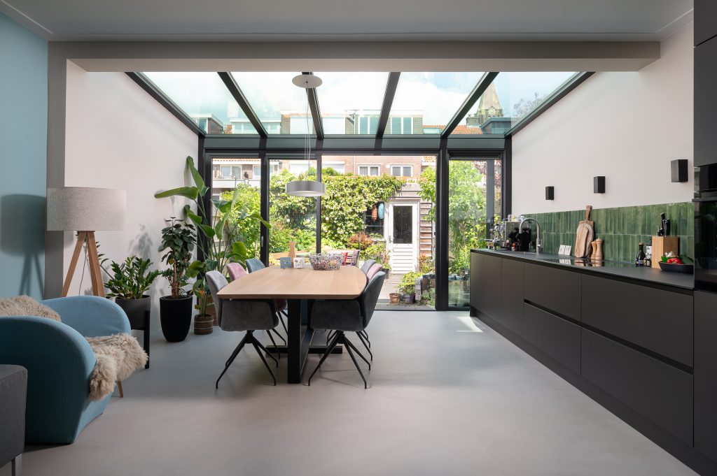 Vouwwand serreaanbouw