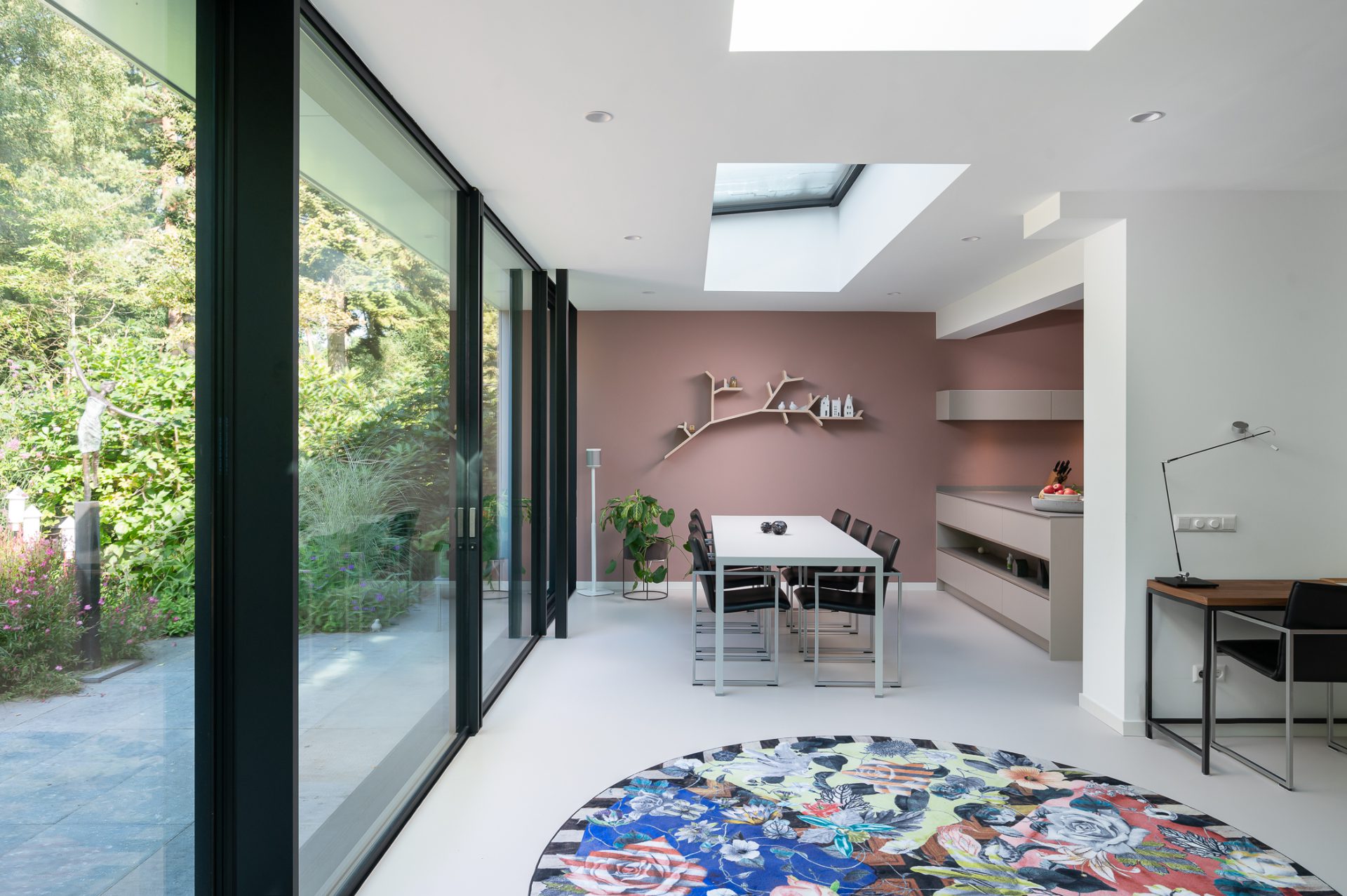 aluminium serre met glazen schuifpui en lichtstraat