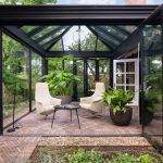Moderne serre met vouwwanden