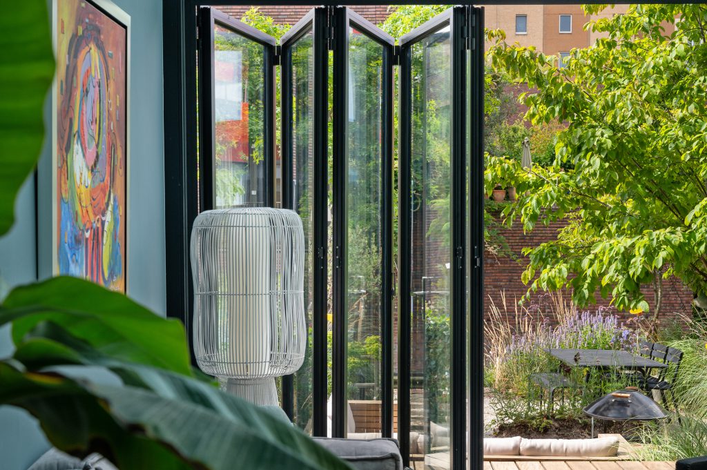 Vouwwand met smalle profielen