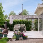 Openstaande vouwwand met directe doorgang naar het terras