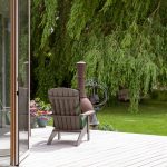 Openstaande vouwwand met directe doorgang naar het terras