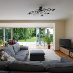 Openstaande vouwwand met directe doorgang naar het terras