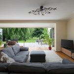 Openstaande vouwwand met directe doorgang naar het terras