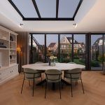 Lichte serre met 3-vaks lichtstraat