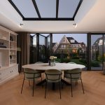 Lichte serre met 3-vaks lichtstraat