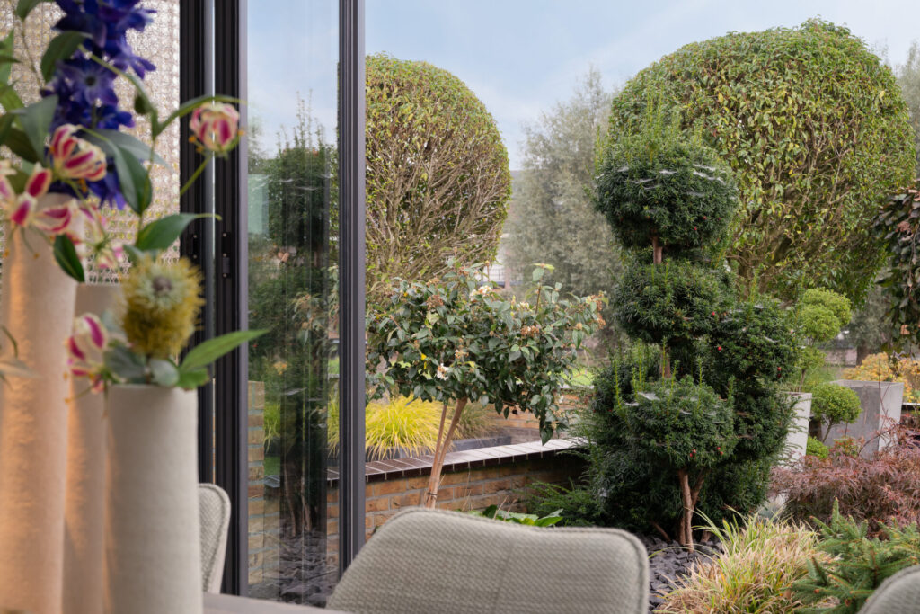 Close-up van binnenprofielen in serre